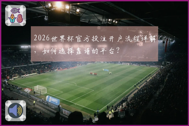2026世界杯官方投注开户流程详解，如何选择靠谱的平台？